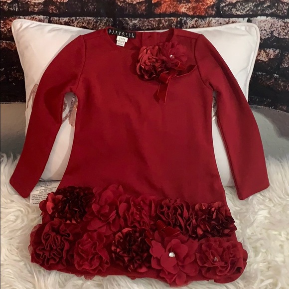 Biscotti Red Floral Ponte Dress 2T - Picture 2 of 6
